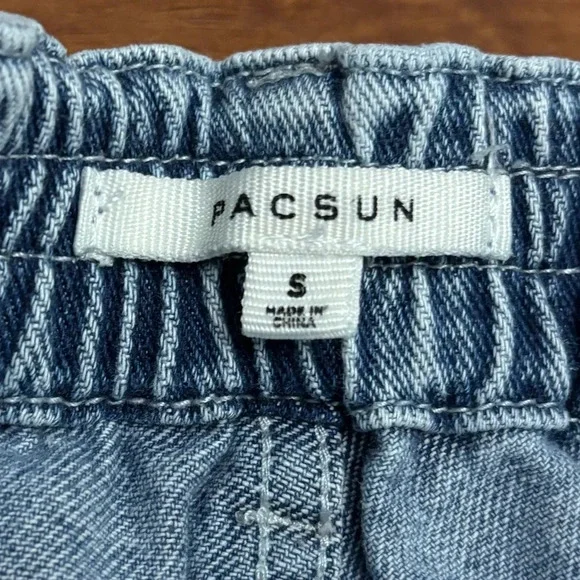Pacsun Cargo Jeans Elastic Waist Tapered Leg Retro Utility Pants Size Small - Picture 4 of 11